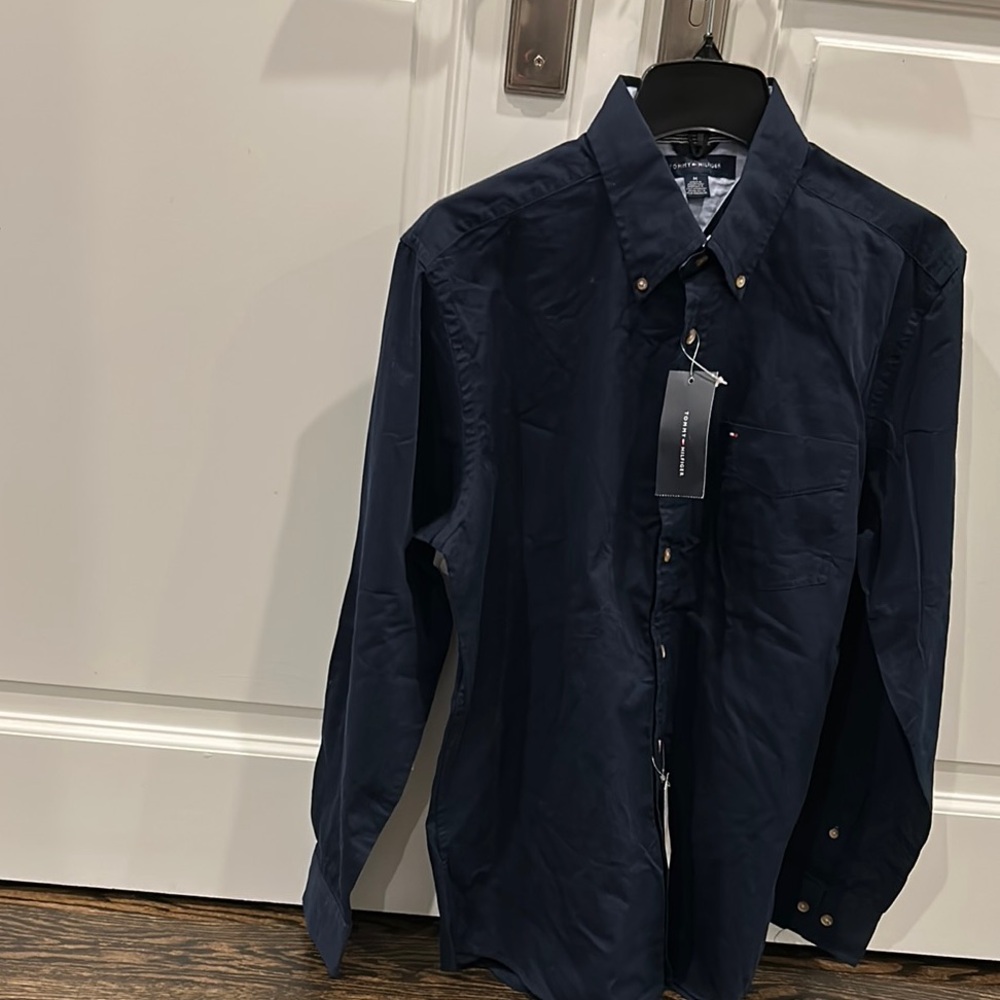 Tommy Hilfiger City Twill Men's Navy Blue Shirt